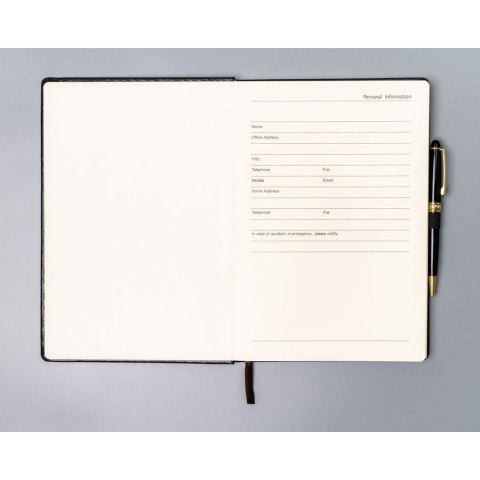 Czarny notes w twardej oprawie formacie B5 zadrukowany w linie - Peterson