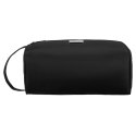 Kosmetyczka z tkaniny syntetycznej w czarnym kolorze, zamykana suwakiem - Peterson