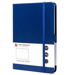Notes w twardej oprawie w formacie B6 w granatowym kolorze,zadrukowany w kropki - Peterson