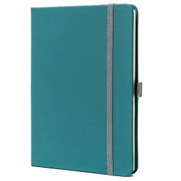 Zielony notes w formacie B6 zadrukowany w linie, wyposażony w pętelkę na długopis - Peterson