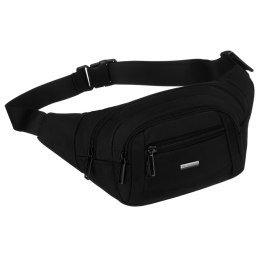 Czarna saszetka męska, jednokomorowa z czterema dodatkowymi kieszeniami, wykonana z cordury - Peterson