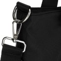 Jednokomorowa, czarna shopperka damska zamykana suwakiem - Peterson