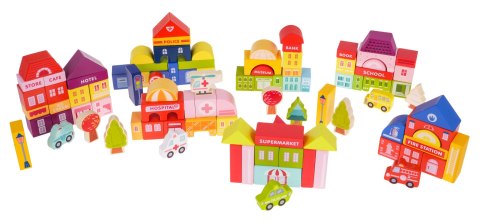 Drewniane Klocki Miasto 115el. + Sorter